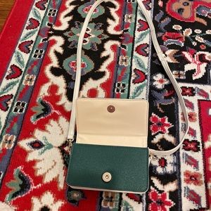 green vegan leather purse